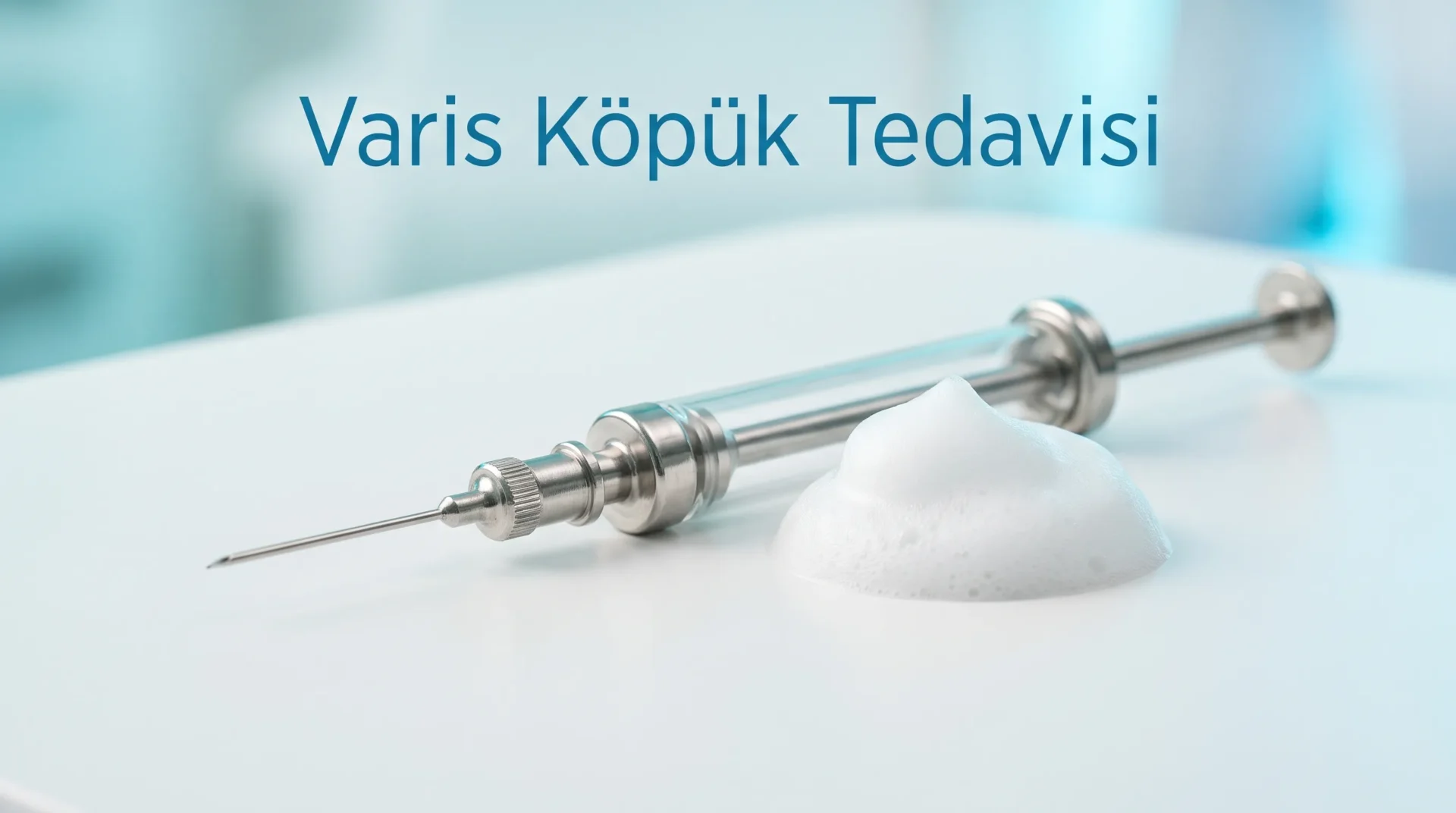 Varis köpük tedavisi, skleroterapi enjektörü ve tıbbi köpük